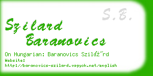 szilard baranovics business card